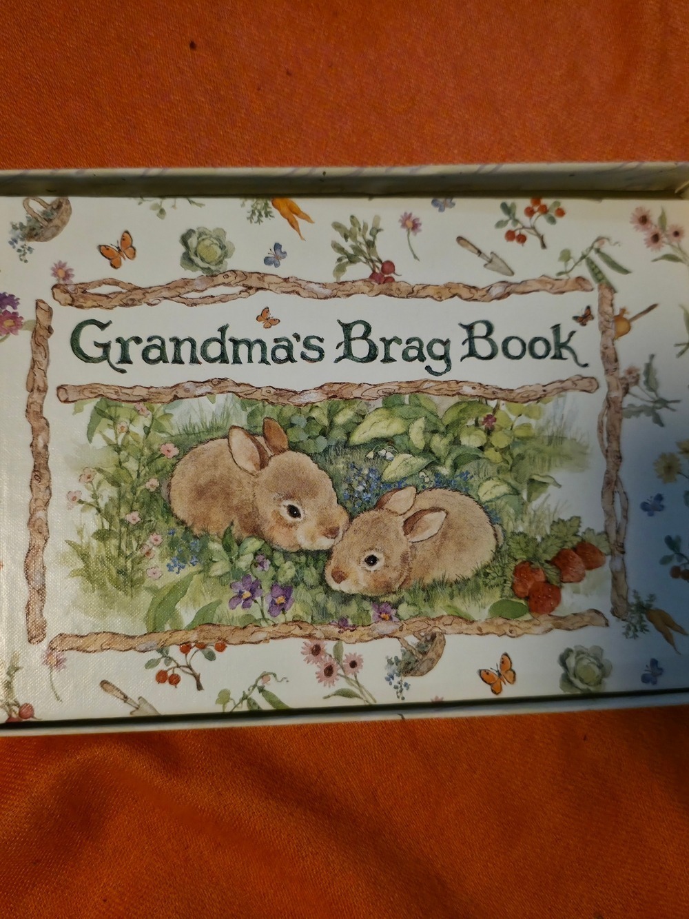 4/$25 Deal! Vintage Grandma Photo Book - Floral Bunny Brag Book